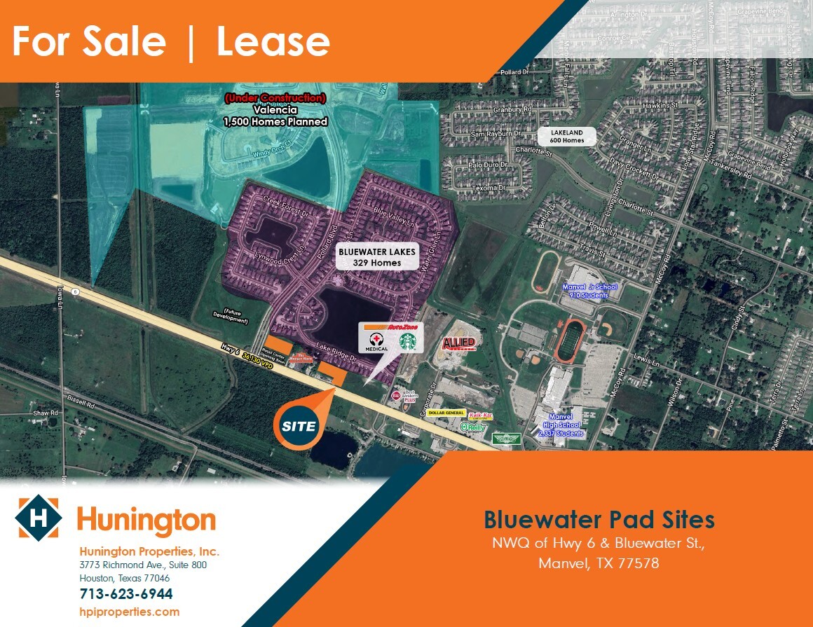 NWQ of Hwy 6 & Bluewater St, Manvel, TX for sale Primary Photo- Image 1 of 2