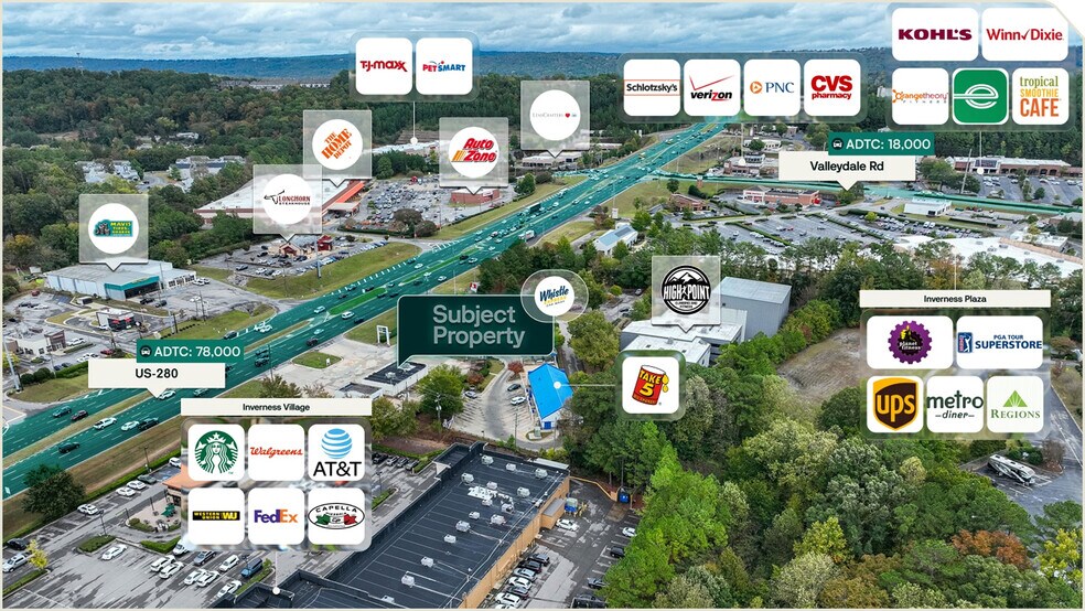 4734 US 280, Birmingham, AL à vendre - Aérien - Image 2 de 3