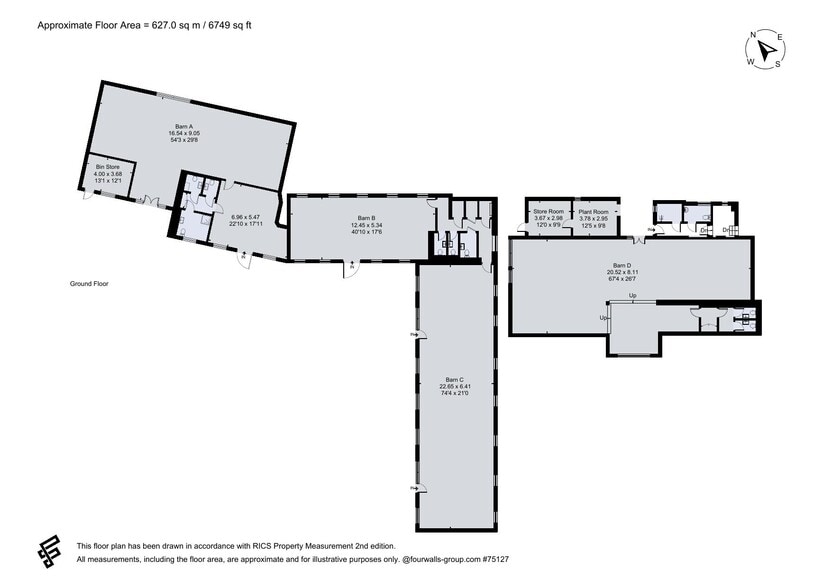 Manor Farm Barns, Hughenden Manor Estate, High Wycombe for lease - Floor Plan - Image 3 of 11