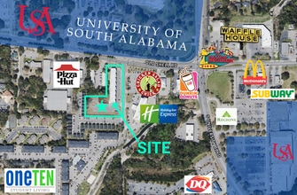 5803 Old Shell Rd, Mobile, AL - Aérien  Vue de la carte