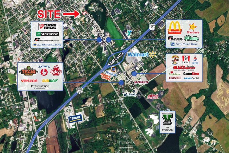 1575 Hart St, Vincennes, IN for lease - Aerial - Image 3 of 4