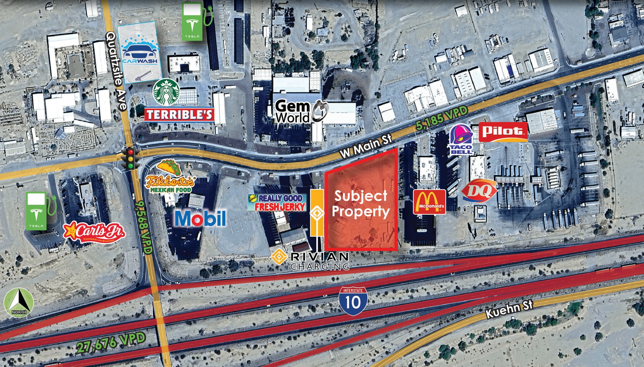 1265 Main st, Quartzsite, AZ for lease Aerial- Image 1 of 2