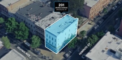 201 Irving Ave, Brooklyn, NY - AÉRIEN  Vue de la carte
