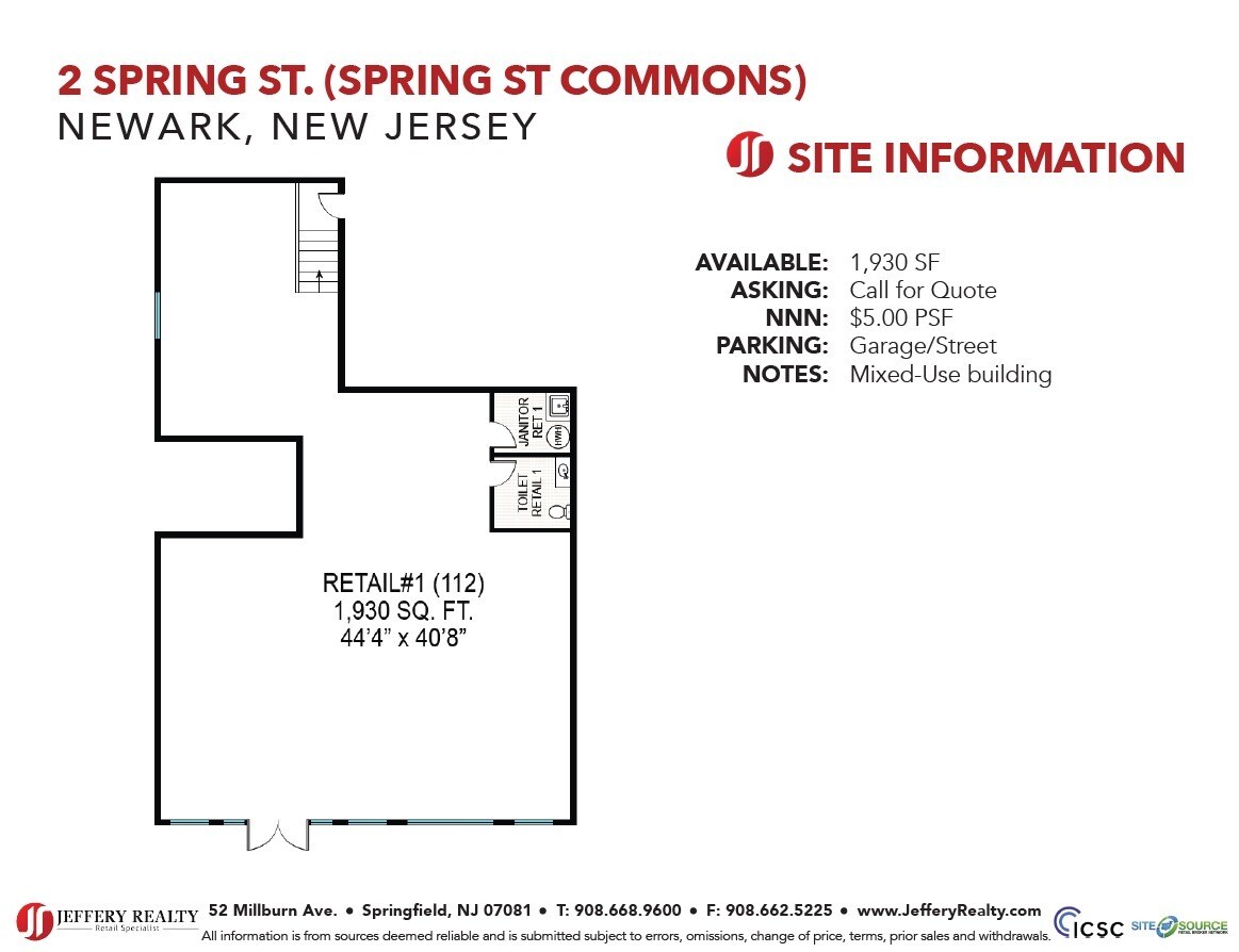 2 Spring St, Newark, NJ for lease Floor Plan- Image 1 of 1