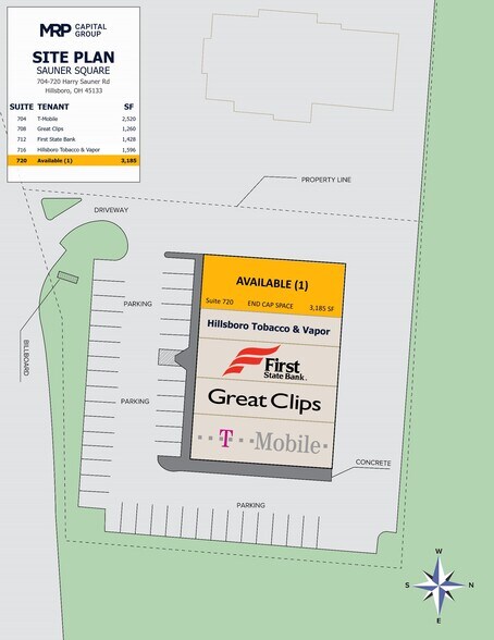 704-720 Harry Sauner Rd, Hillsboro, OH à louer - Plan de site - Image 2 de 7