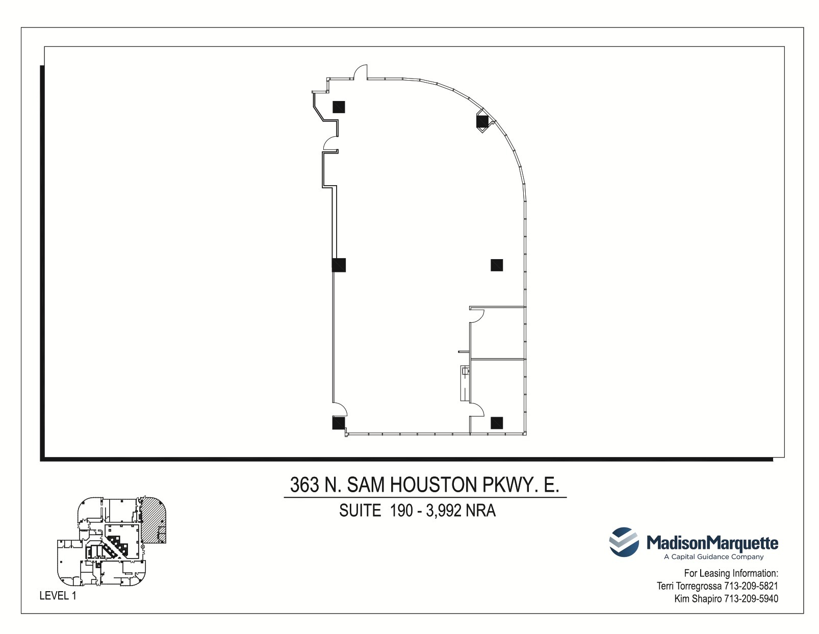 363 N Sam Houston Pky E, Houston, TX à louer Plan d’étage- Image 1 de 1