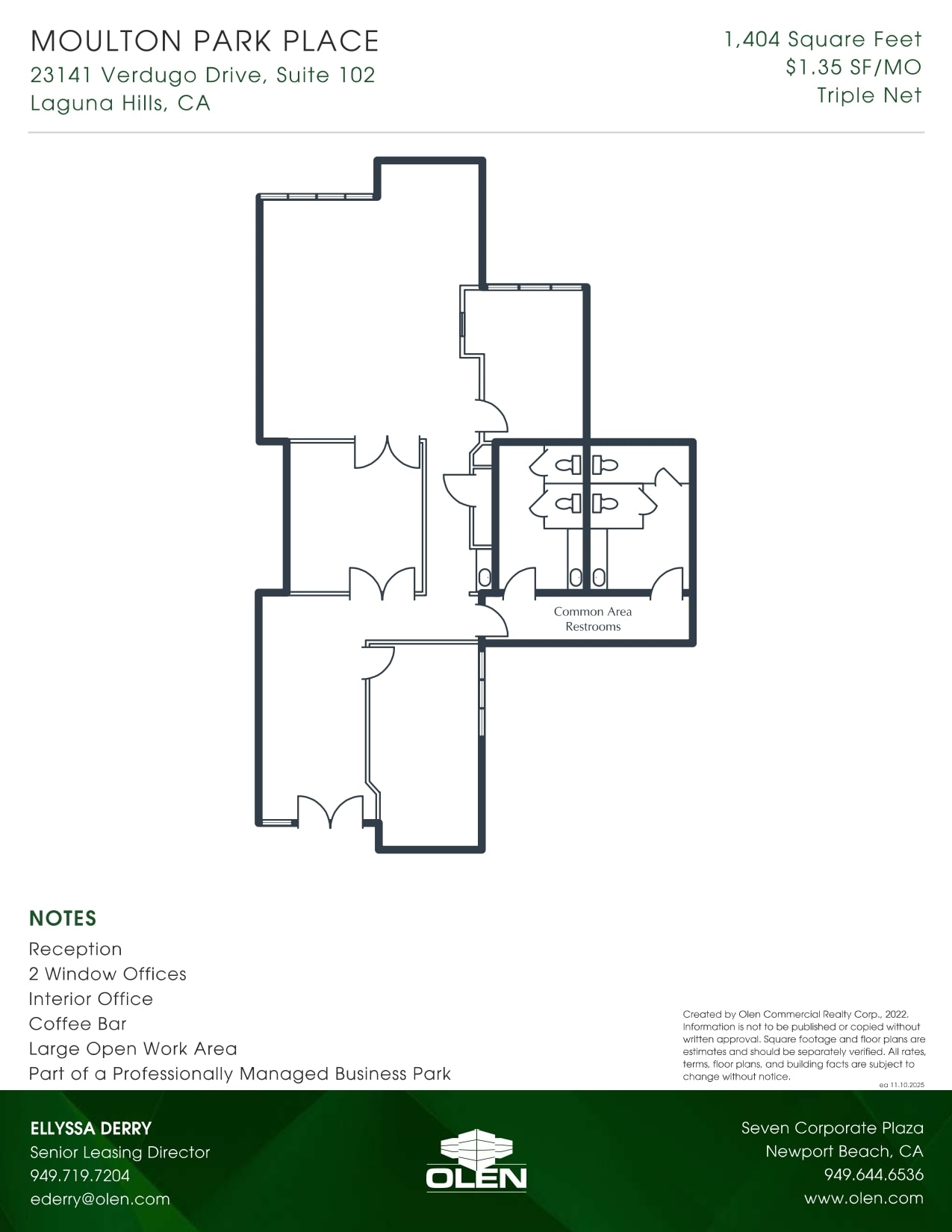 23181 Verdugo Dr, Laguna Hills, CA for lease Floor Plan- Image 1 of 1