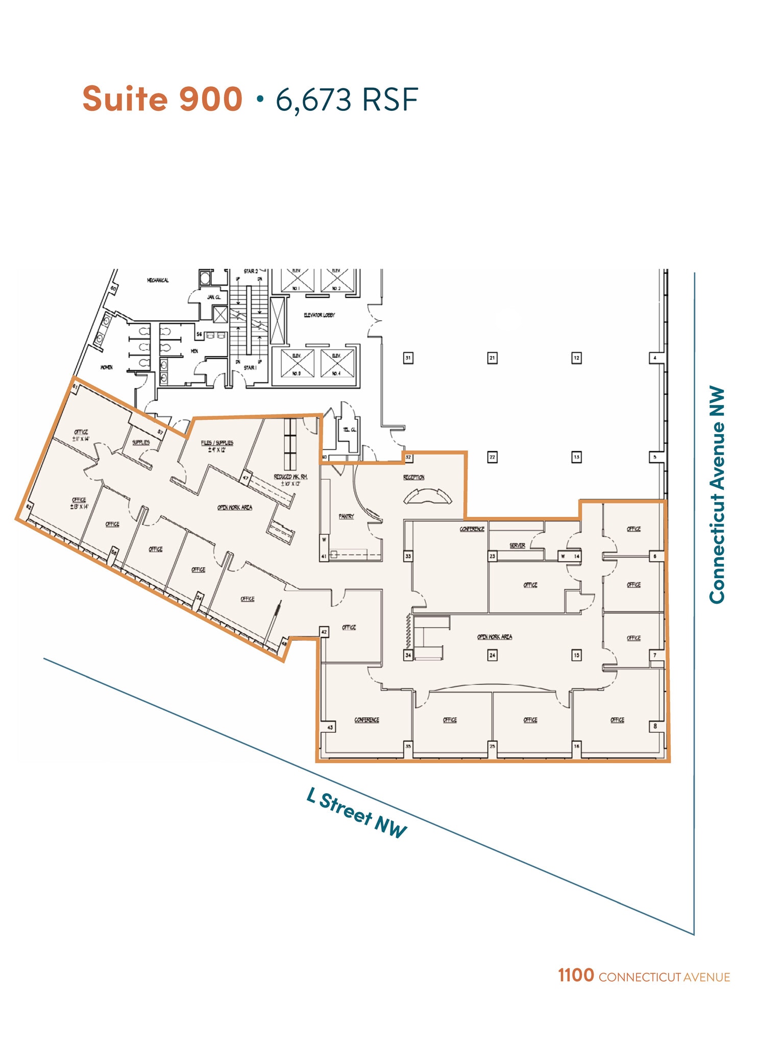 1100 Connecticut Ave NW, Washington, DC à louer Plan d’étage- Image 1 de 1