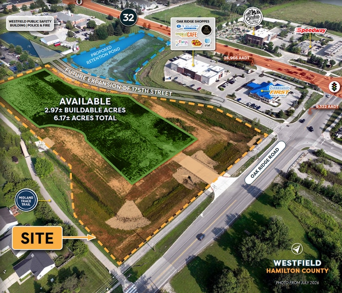 Oak Ridge & State Road 32 Rd, Westfield, IN for sale - Aerial - Image 2 of 3