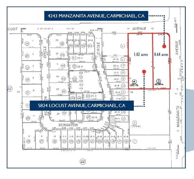 4243 Manzanita Ave, Carmichael, CA à vendre - Plan cadastral - Image 2 de 3