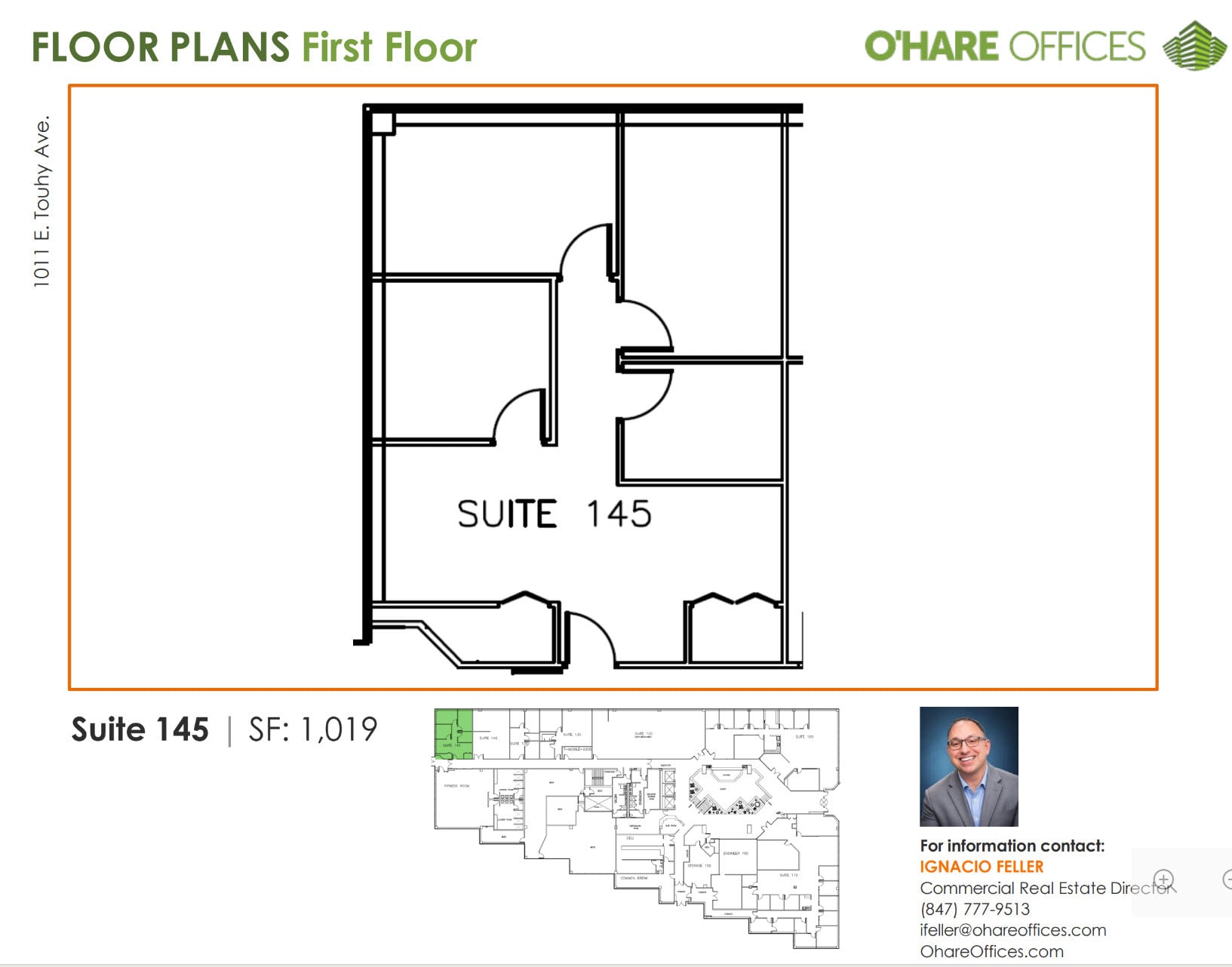 1011 E Touhy Ave, Des Plaines, IL à louer Plan d’étage- Image 1 de 3