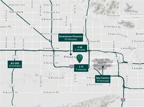 1250 E Hadley St, Phoenix, AZ - Aérien Vue de la carte