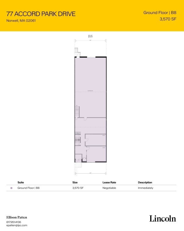 77 Accord Park Dr, Norwell, MA à louer Plan d’étage- Image 1 de 1