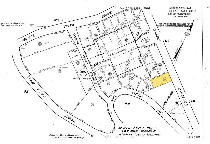 9 Soledad Dr, Monterey, CA for lease - Plat Map - Image 3 of 6