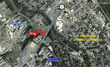 601-623 Emancipation Hwy, Fredericksburg, VA - Aerial  map view