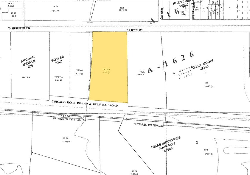 615 W Hurst Blvd, Hurst, TX à vendre - Plan cadastral - Image 3 de 4