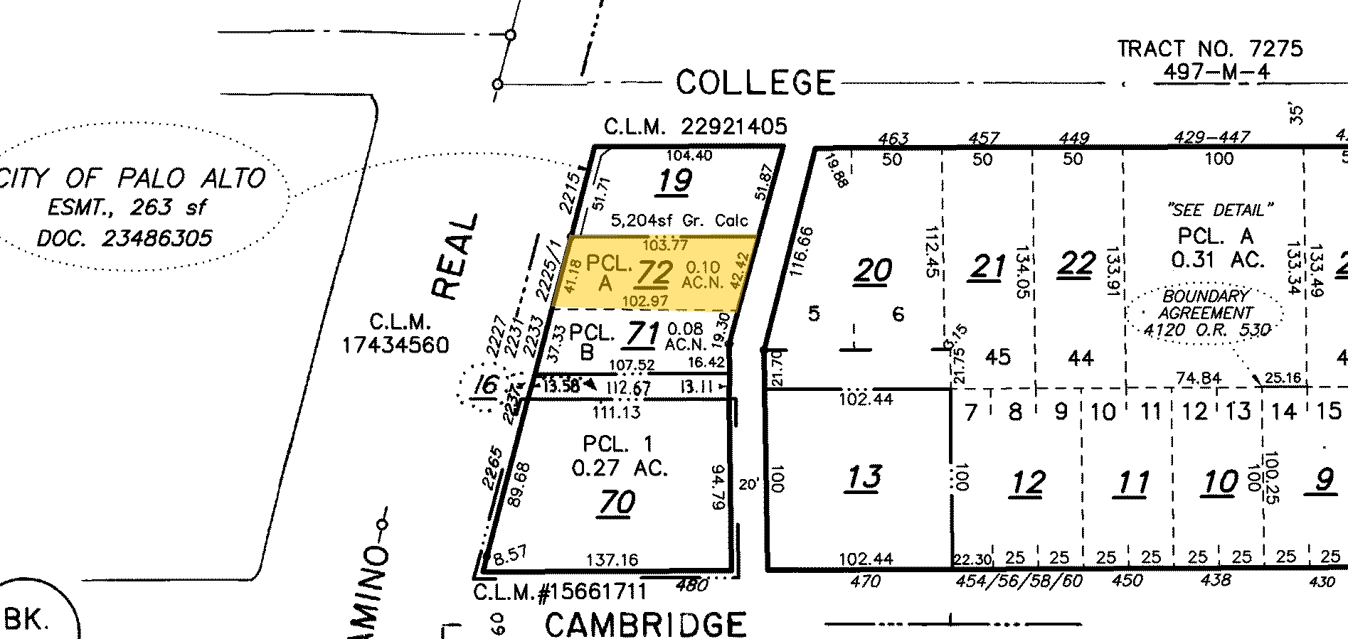 2221-2225 El Camino Real, Palo Alto, CA for sale Plat Map- Image 1 of 1