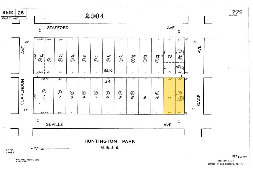 2701 E Gage Ave, Huntington Park, CA à louer - Plan cadastral - Image 2 de 6