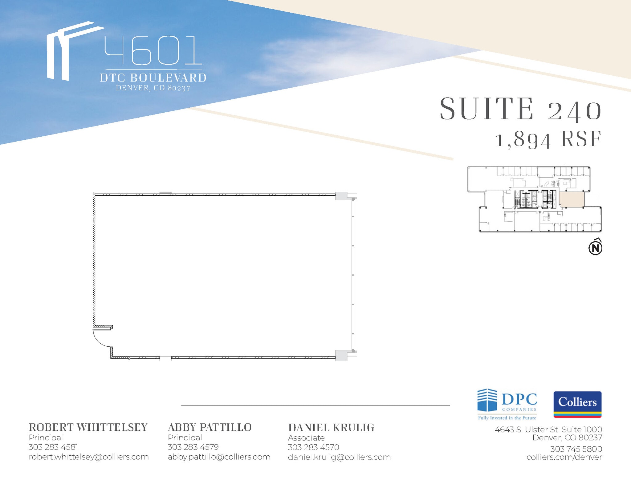 4601 Dtc Blvd, Denver, CO à louer Plan d’étage- Image 1 de 1