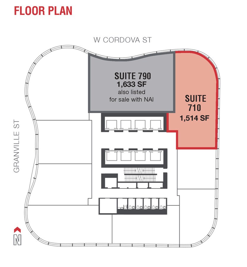320 Granville St, Vancouver, BC V6B 0G5 - Unit 710 - - Floor Plan - Image 1 of 1