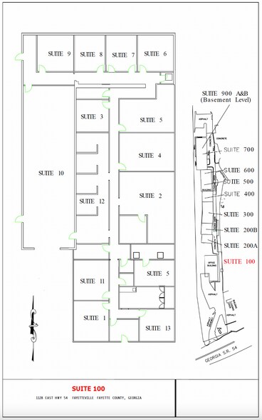 1128-1130 Highway 54 W, Fayetteville, GA à louer - Plan d’étage - Image 3 de 13