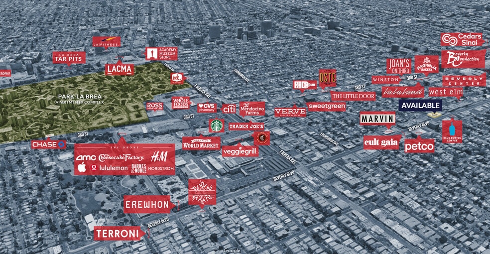 8230 Beverly Blvd, Los Angeles, CA for lease - Aerial - Image 3 of 20