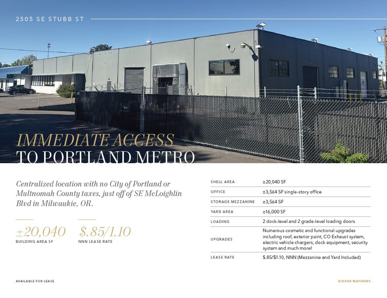 2505 SE Stubb St, Milwaukie, OR for lease - Building Photo - Image 2 of 6