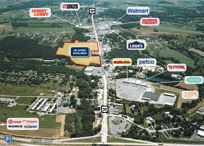 Plus de détails pour 1421 Lincoln Way E, Chambersburg, PA - Terrain à louer