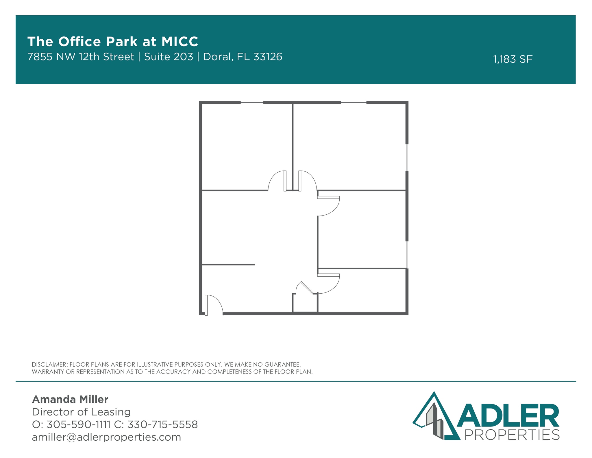 1200 NW 78th Ave, Doral, FL à louer Plan d’étage- Image 1 de 1