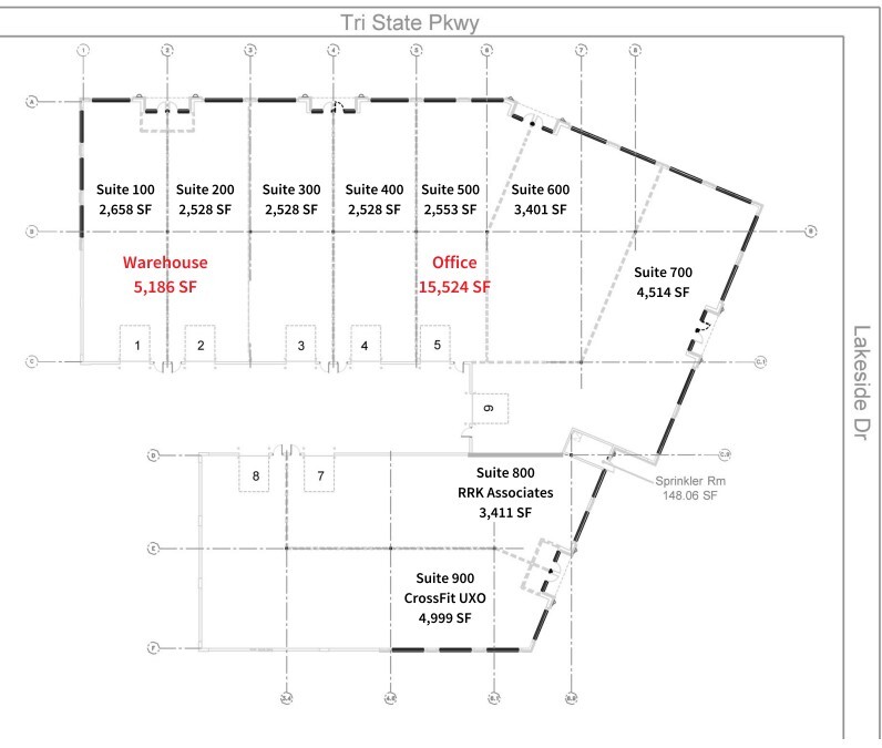 900 Tri State Pky, Gurnee, IL 60031 - Unit 100-700 -  - Floor Plan - Image 1 of 1