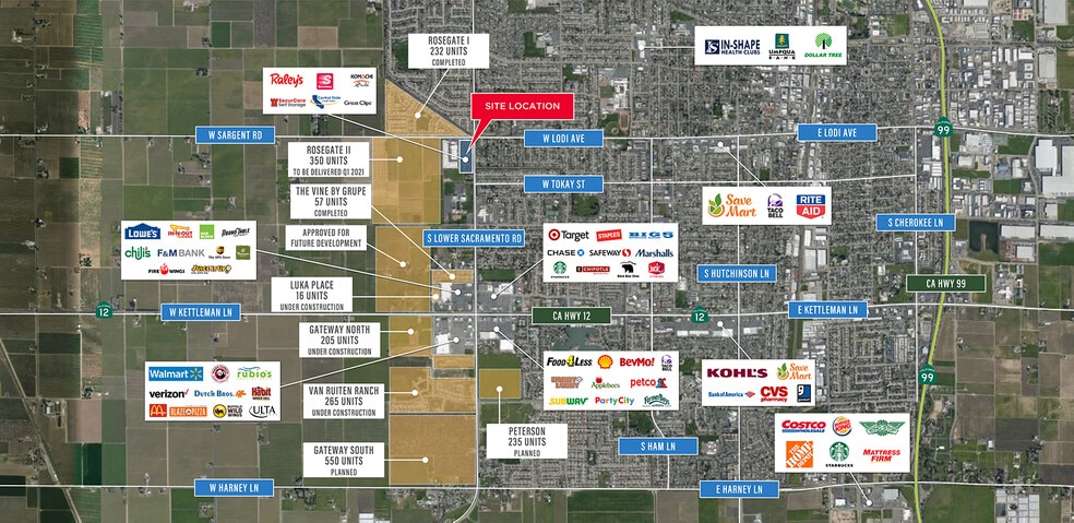 311-333 Lower Sacramento Rd, Lodi, CA à louer - Aérien - Image 2 de 7