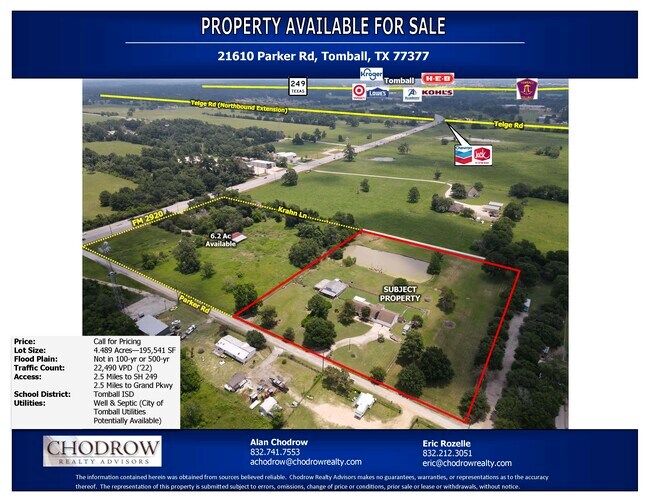 Plus de détails pour 21610 Parker Rd, Tomball, TX - Terrain à vendre