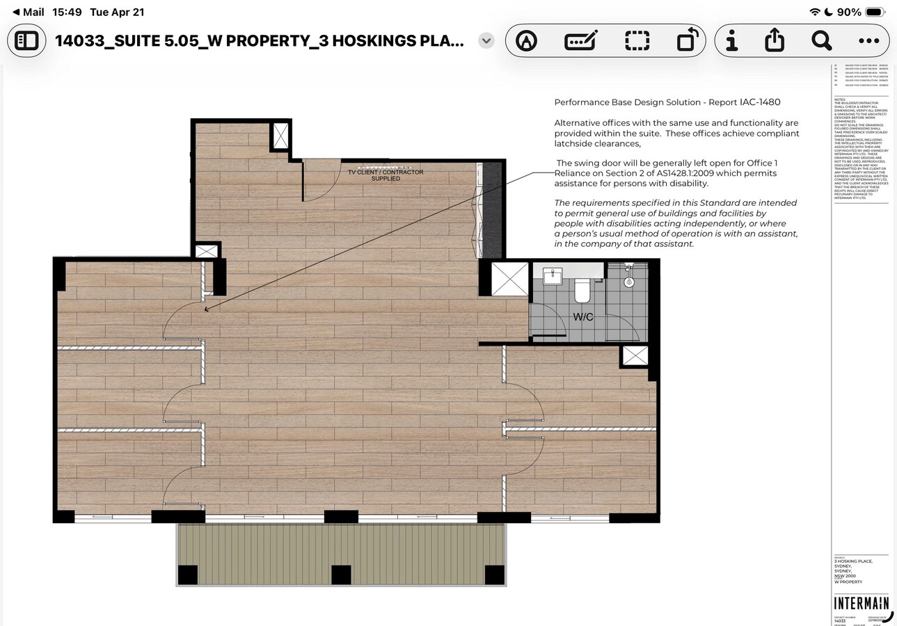 3 Hosking Pl, Sydney, NSW 2000 - Unit 5.05 - - Floor Plan - Image 1 of 5