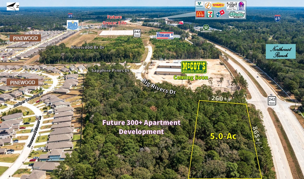 5-Ac NWC Hwy 242 & Big Rivers Dr, New Caney, TX à vendre - Photo du bâtiment - Image 1 de 8