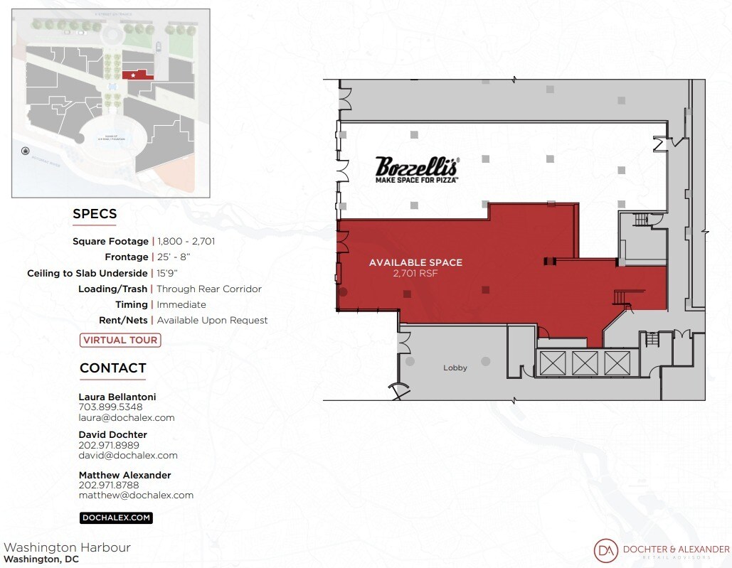 3050 K St NW, Washington, DC à louer Plan d’étage- Image 1 de 1