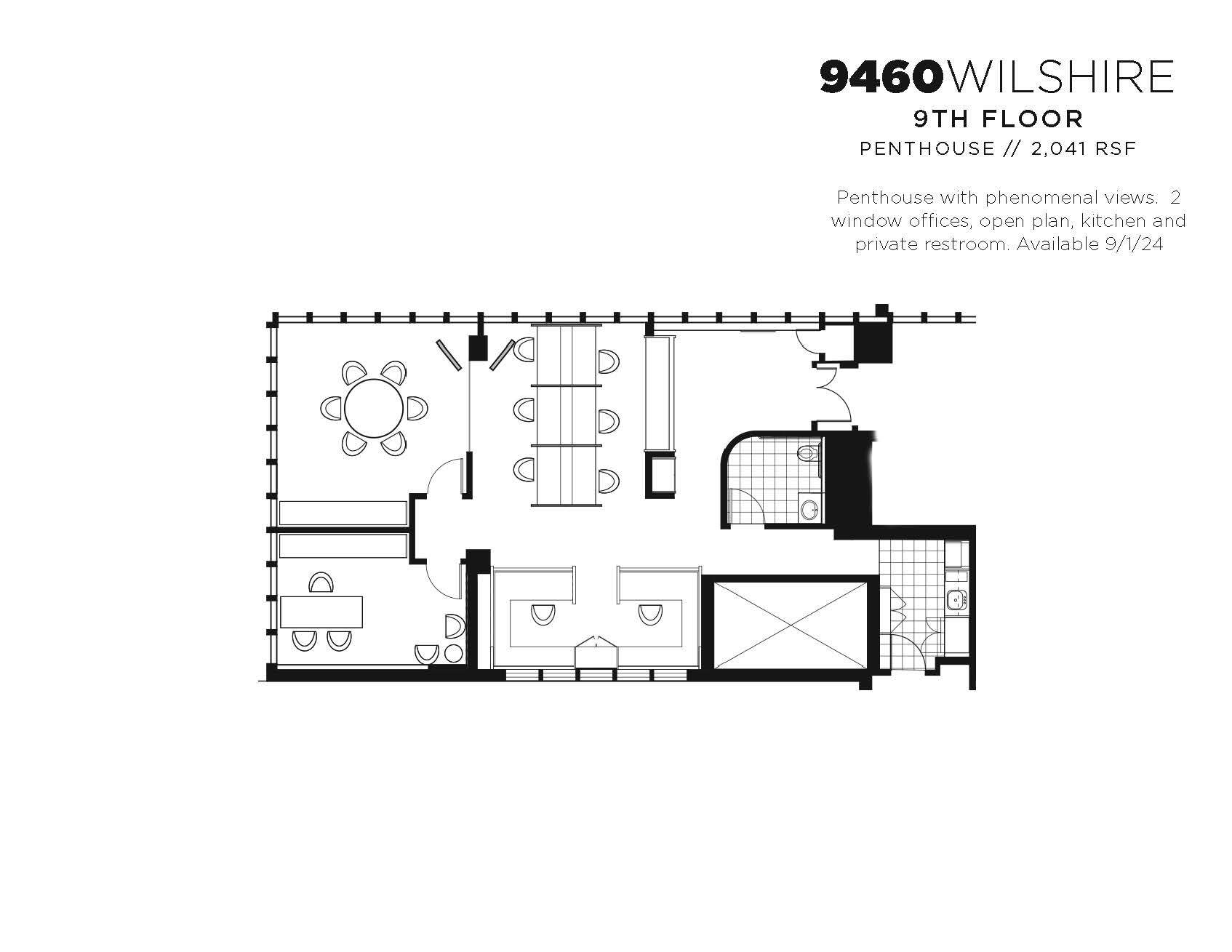 9460-9470 Wilshire Blvd, Beverly Hills, CA à louer Plan d  tage- Image 1 de 1