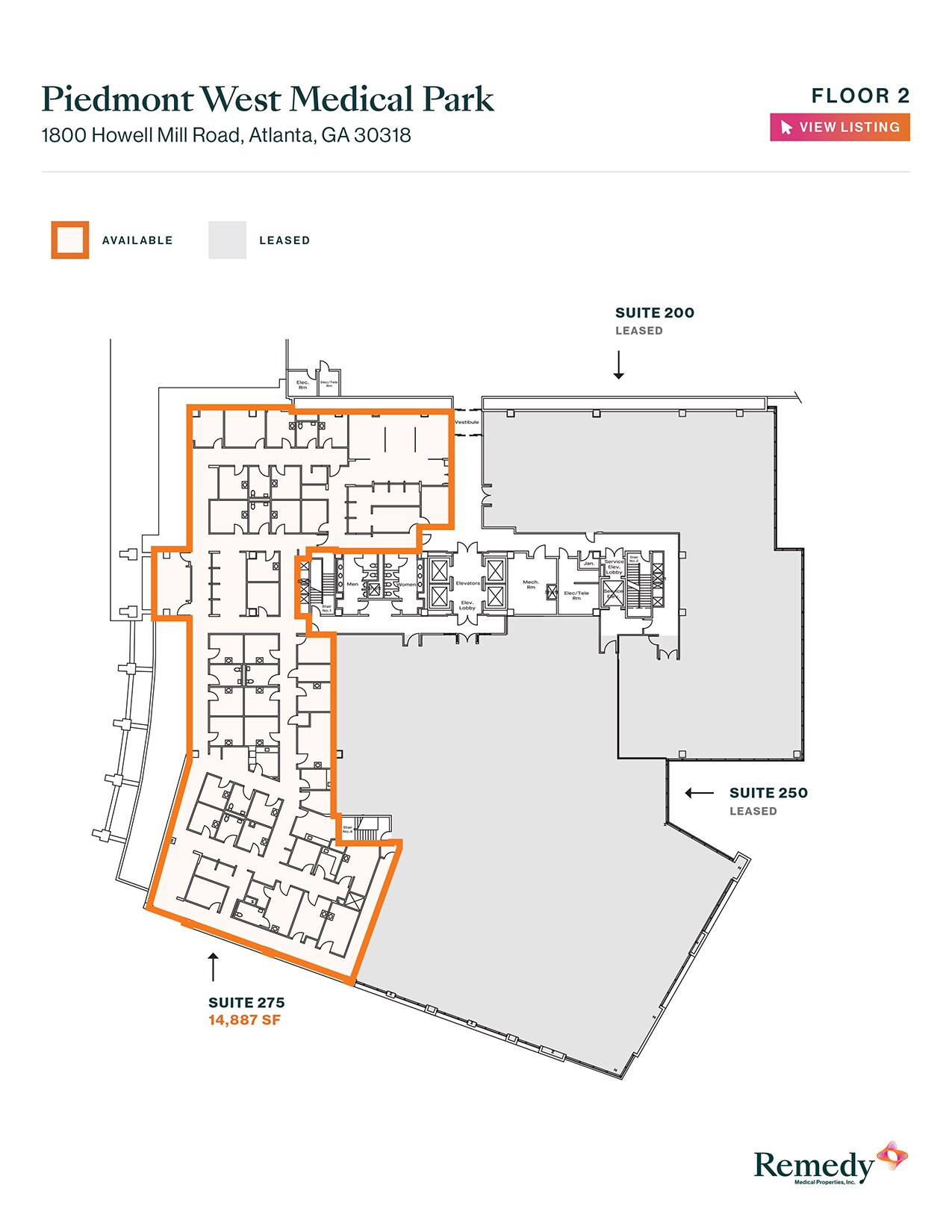 1800 Howell Mill Rd, Atlanta, GA à louer Plan d’étage- Image 1 de 1