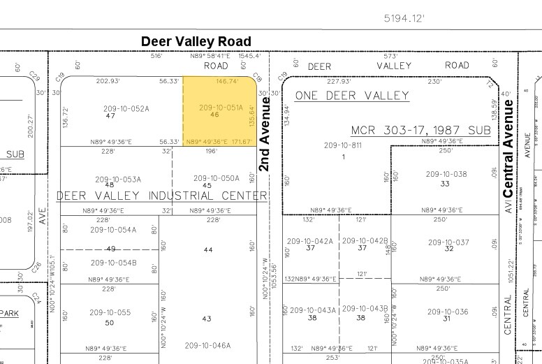 205 W Deer Valley Rd, Phoenix, AZ for sale - Plat Map - Image 2 of 3