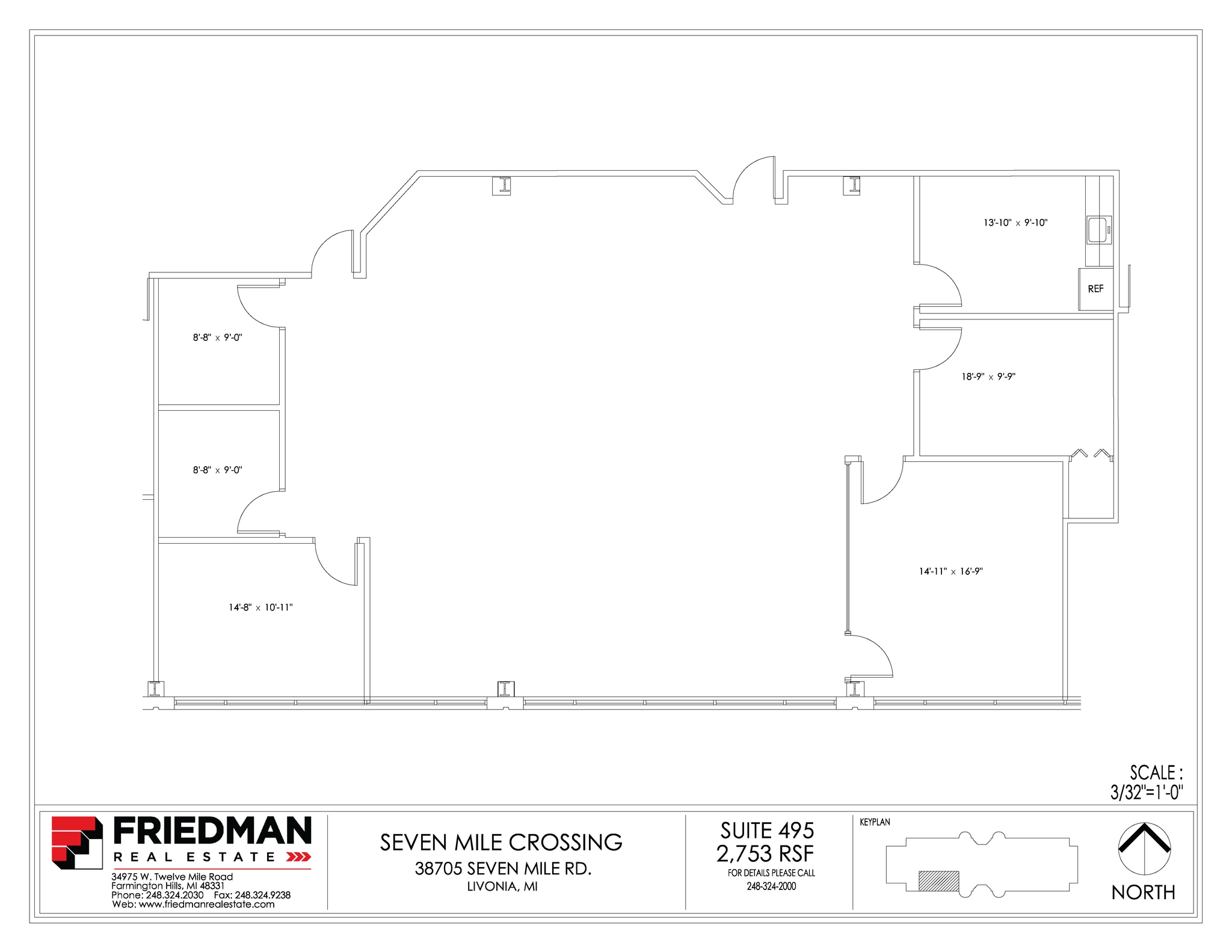 38705 7 Mile Rd, Livonia, MI à louer Plan d’étage- Image 1 de 1