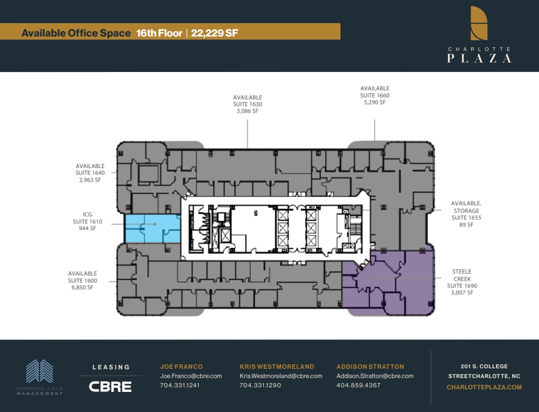 201 S College St, Charlotte, NC à louer Plan d’étage- Image 1 de 1