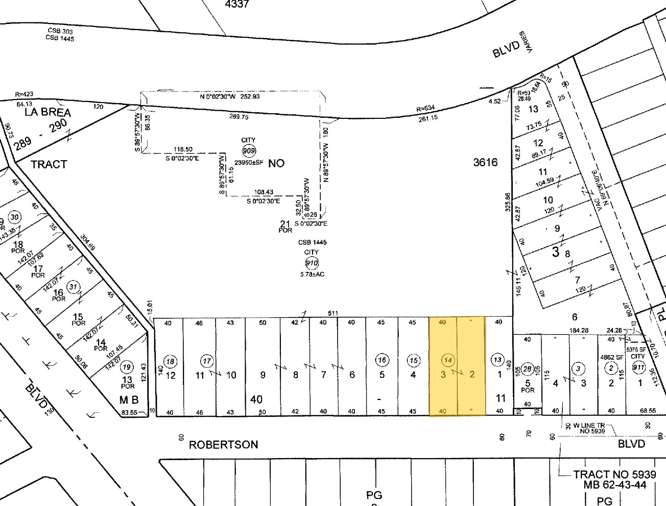656 N Robertson Blvd, West Hollywood, CA à vendre Plan cadastral- Image 1 de 2