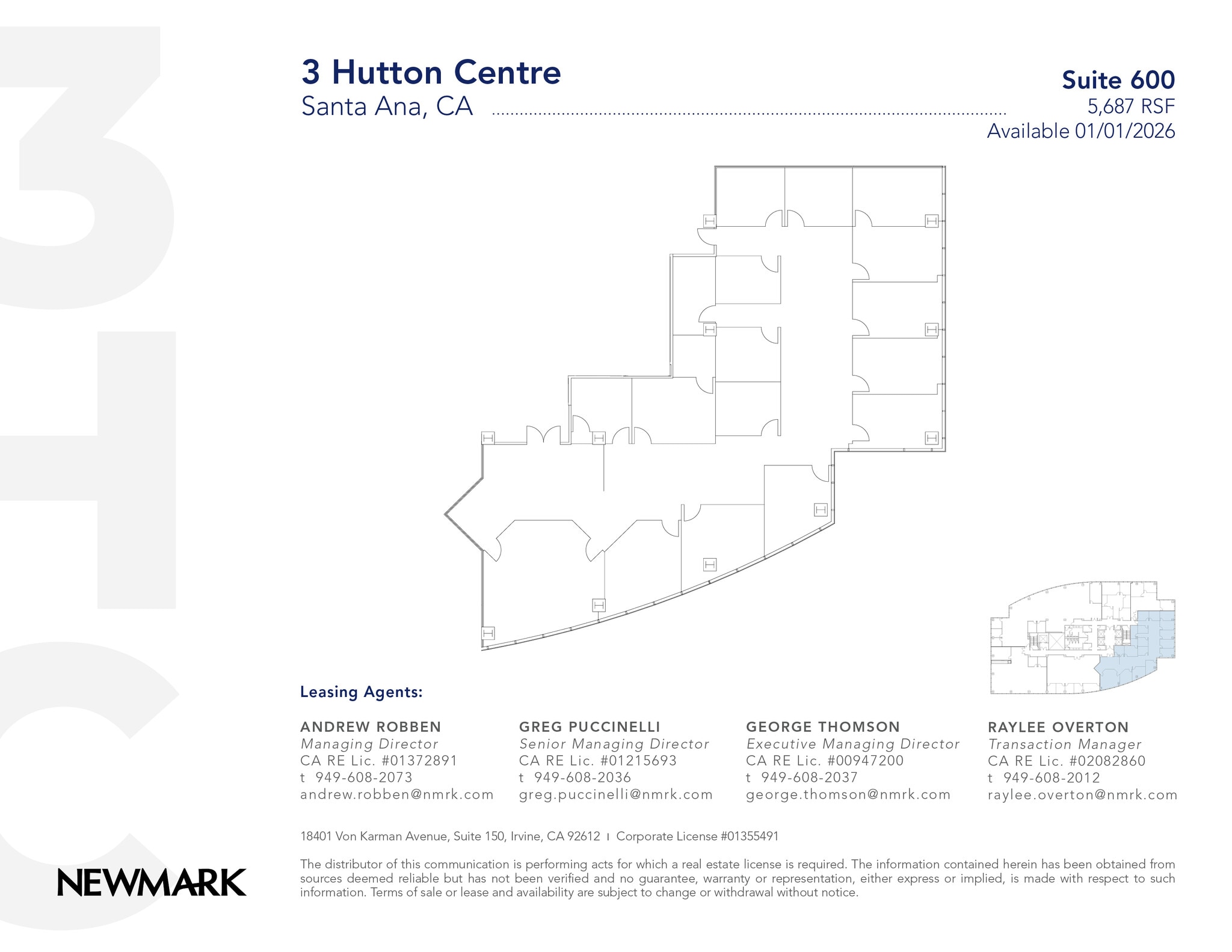 3 Hutton Centre Dr, Santa Ana, CA for lease Floor Plan- Image 1 of 3