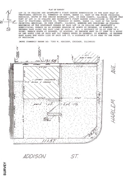 7200 W Addison St, Chicago, IL à vendre - Plan cadastral - Image 1 de 1