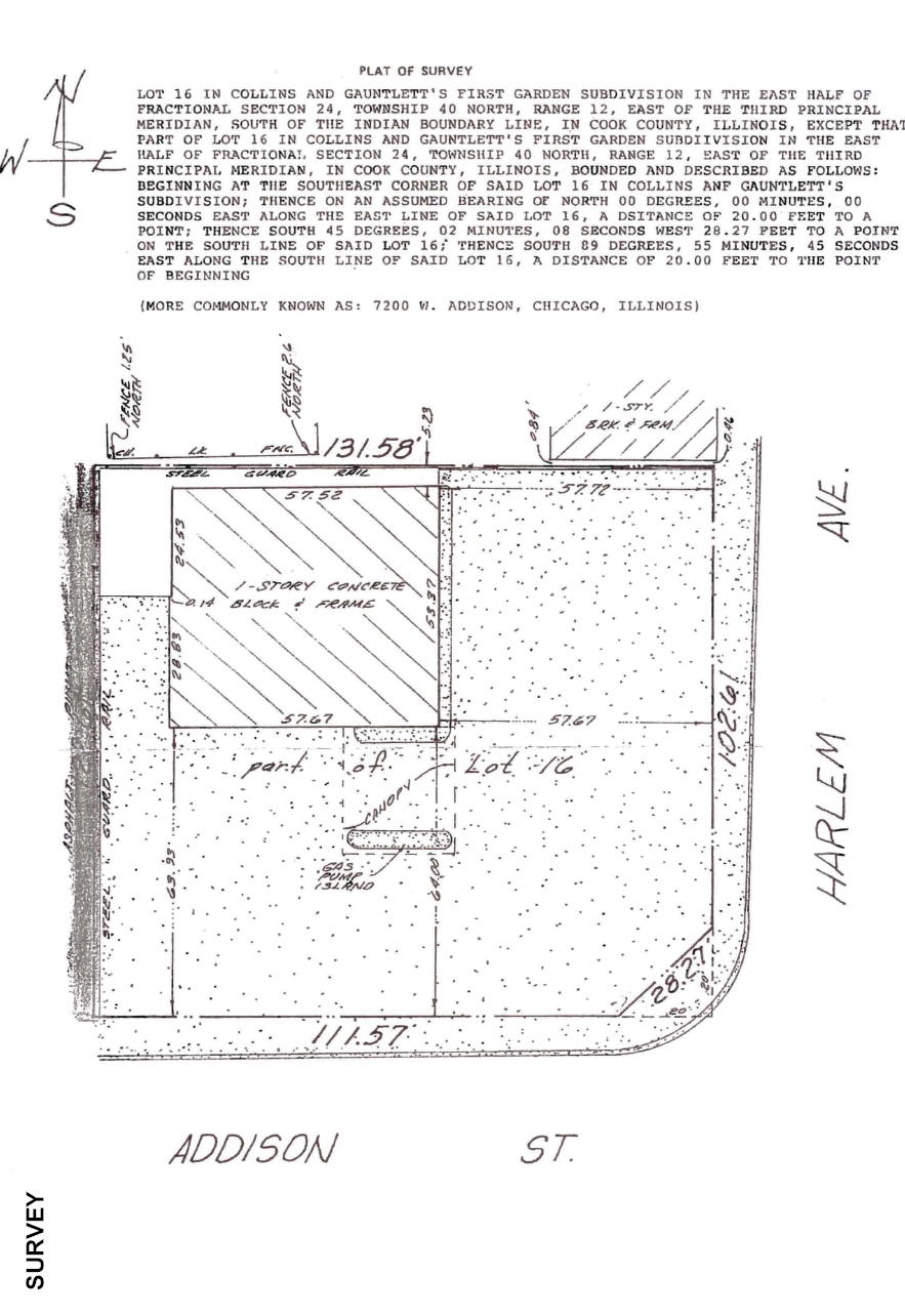 7200 W Addison St, Chicago, IL à vendre Plan cadastral- Image 1 de 1