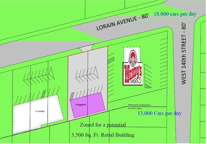 14039 Lorain Ave, Cleveland, OH à louer - Plan cadastral - Image 3 de 8