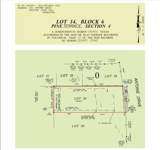 1535 Antoine Dr, Houston, TX à vendre Plan cadastral- Image 1 de 3