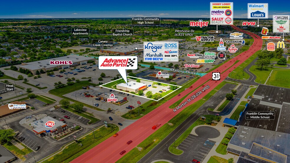 600 N Morton St, Franklin, IN à vendre - Photo du bâtiment - Image 2 de 5