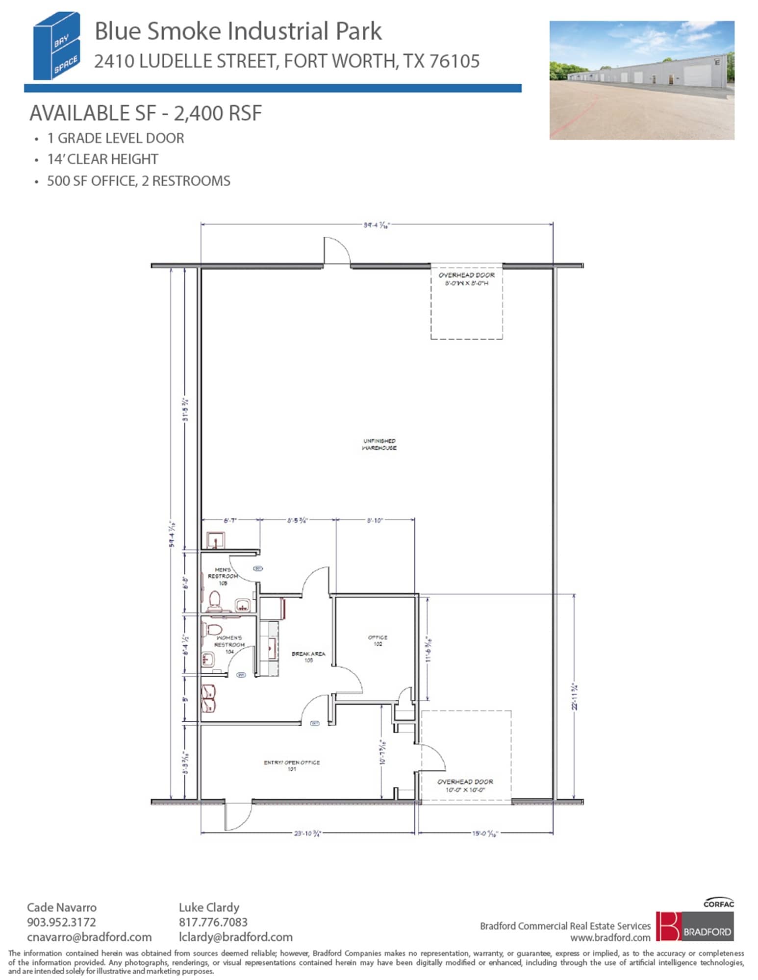 2402-2404 Blue Smoke Ct, Fort Worth, TX for lease Floor Plan- Image 1 of 1