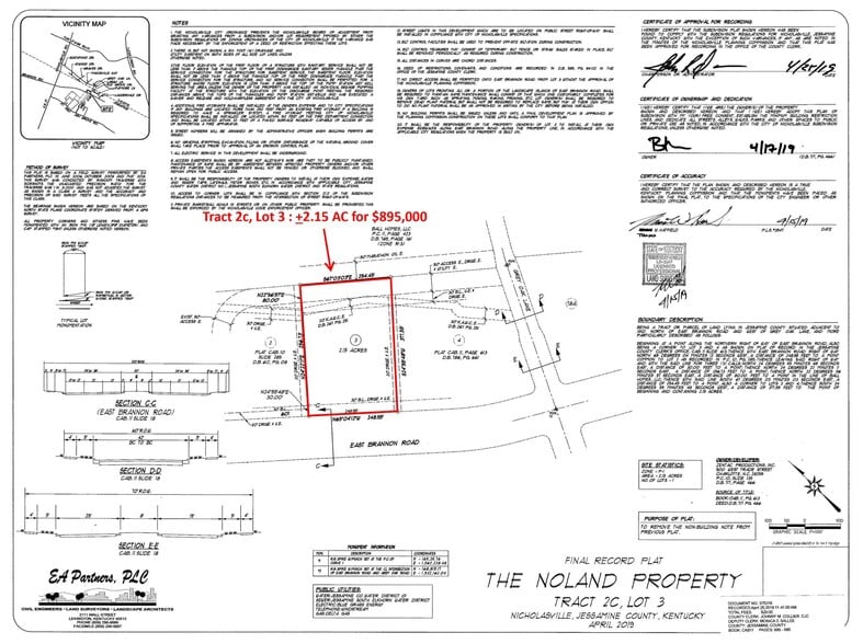 East Brannon Rd, Nicholasville, KY for sale - Plat Map - Image 3 of 4
