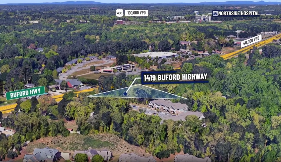 1419 Buford Hwy, Cumming, GA à vendre - Aérien - Image 2 de 8